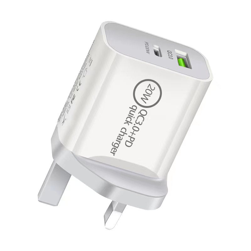 Maxguard-Veloce Series PD 20W Dual Ports Fast Wall Charger Adapter(PD+QC3.0)