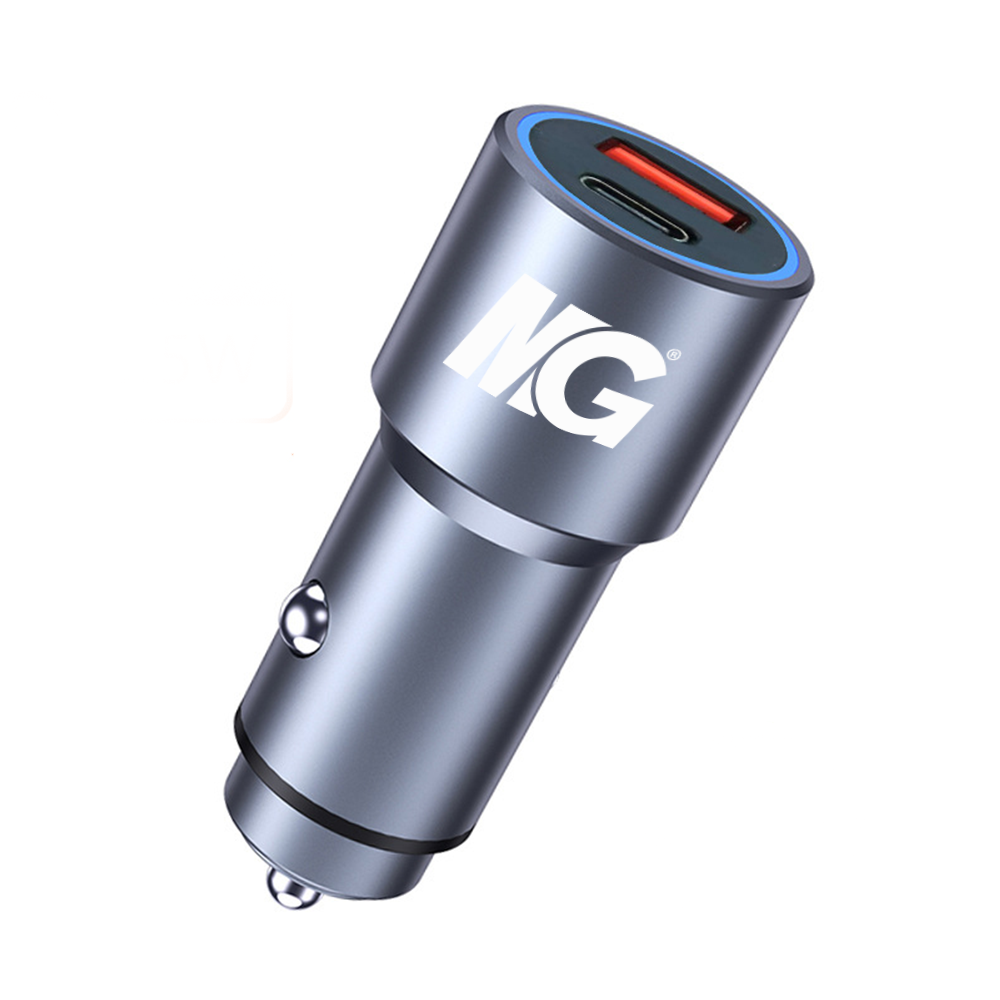 Maxguard Veloce-Series Dual Port PD+QC 3.0 Car charger With Ambient LED Light(42.5w)
