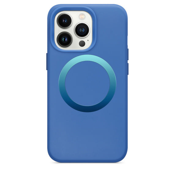 Maxgaurd Efficiente-Series iPhone 13 Pro Magnetic Liquid Silicone case(Dark Blue)