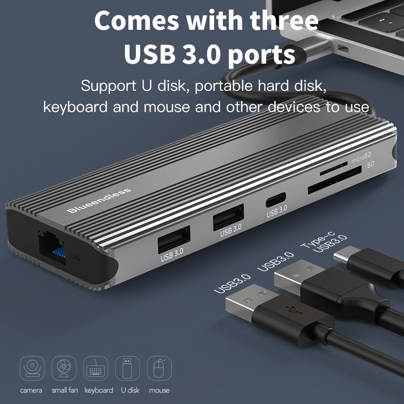 Maxguard Rayo-Series 10 In 1 USB-C Hub Dual HDMI 8K